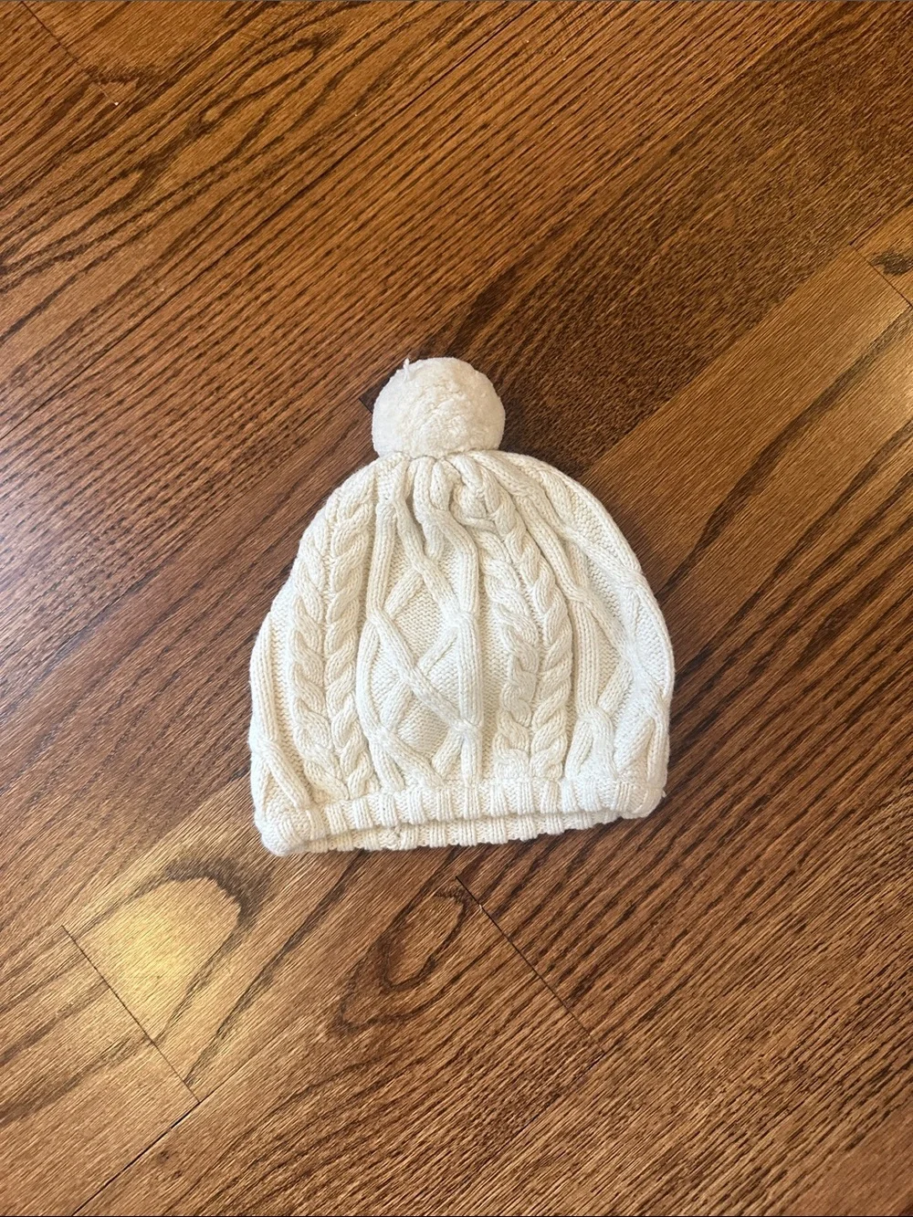 GAP Kids Ivory Cable Knit Pom Beanie